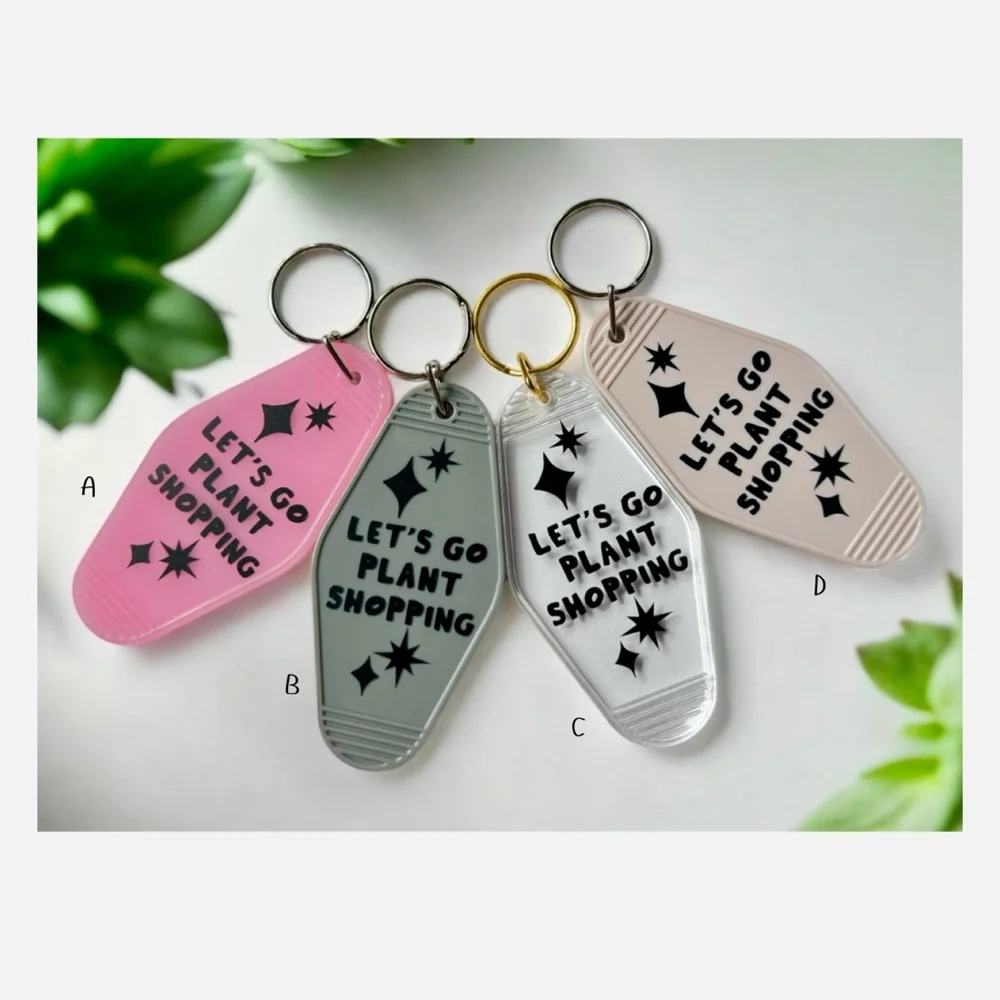 Retro Motel-Style Plant Keychains 8 Styles to Choose From! Multicolor - Picture 2 of 8